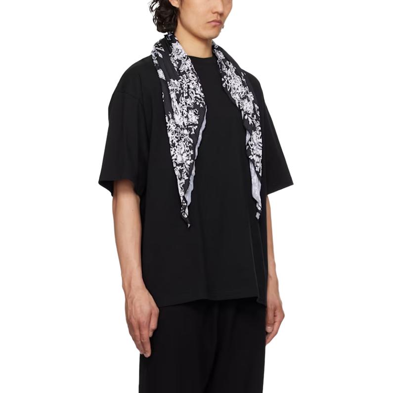 We11done Printed Pattern Short Sleeve T-Shirt Men tops Black WDTT125732UBK