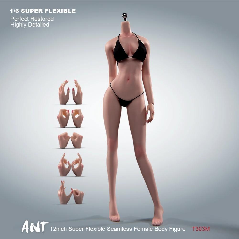 ANT T303 1/6 Scale Big Breast Makeup Physiological Details Super Flexible Female Seamless Body 12'' Soldier Action Figure Dolls
