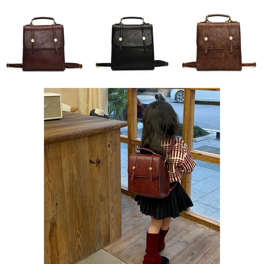 Retro Stylish Unisex Children's Backpack Spacious Multi-functional Crossbody Bag