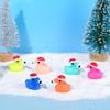 10Pcs/bag Cartoon Cute Christmas Flamingo Mini Model Micro Landscape Resin Crafts Desktop Decoration Fun DIY Decor Accessories