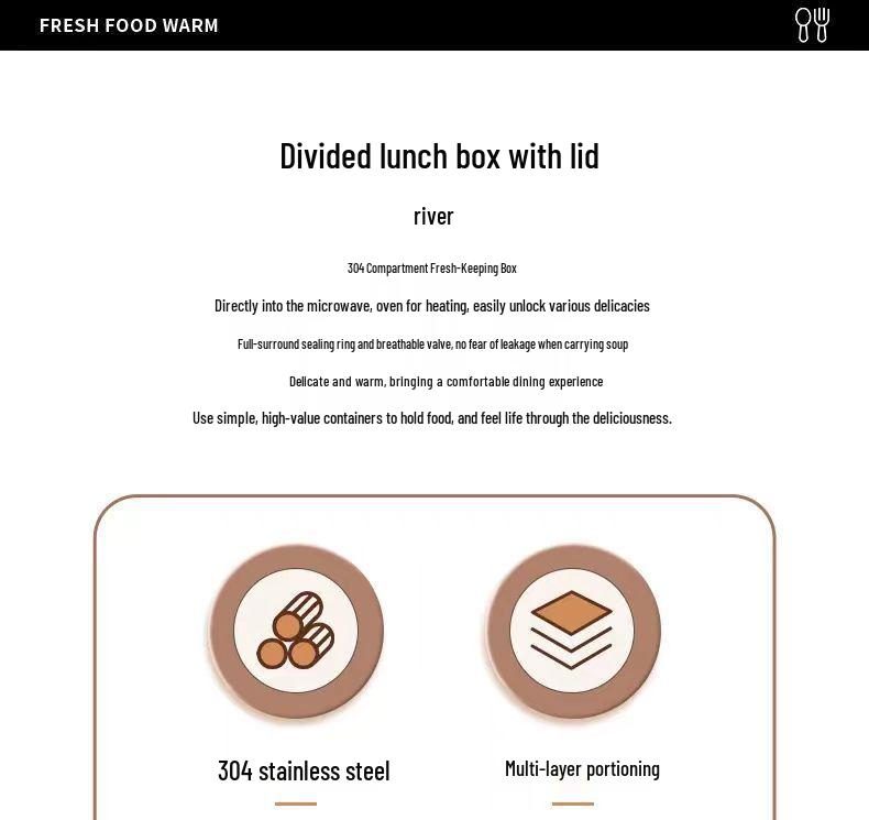 Pudełko na lunch ze stali nierdzewnej 304 - Styl biurowy, Możliwość podgrzewania w mikrofalówce, Duża pojemność dla dorosłych