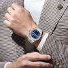 Waterproof Mens Square Quartz Watch Luminous Day Date Display Steel Strap Classic Casual Daily Wristwatch