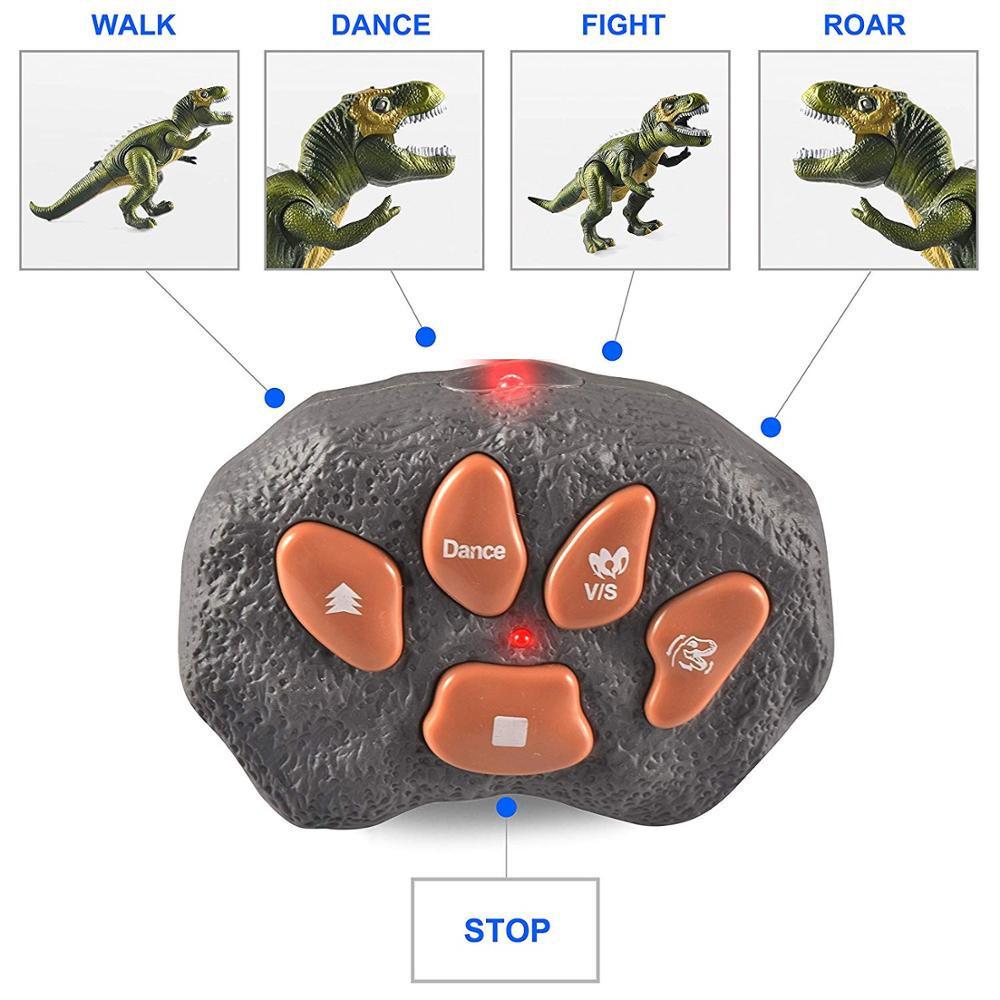 Remote Control Dinosaur Toy Glowing Walking Sounding T-rex Plastic Dinosaur Toy Educational Interactive For Kids
