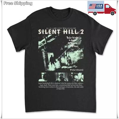 Silent Hill 2 Black T-Shirt Tee Horror Survival Gaming Konami Unisex T-Shirt