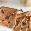 Adorable Capybara Plush Drawstring Bag Large Capacity Portable Storage Pouch