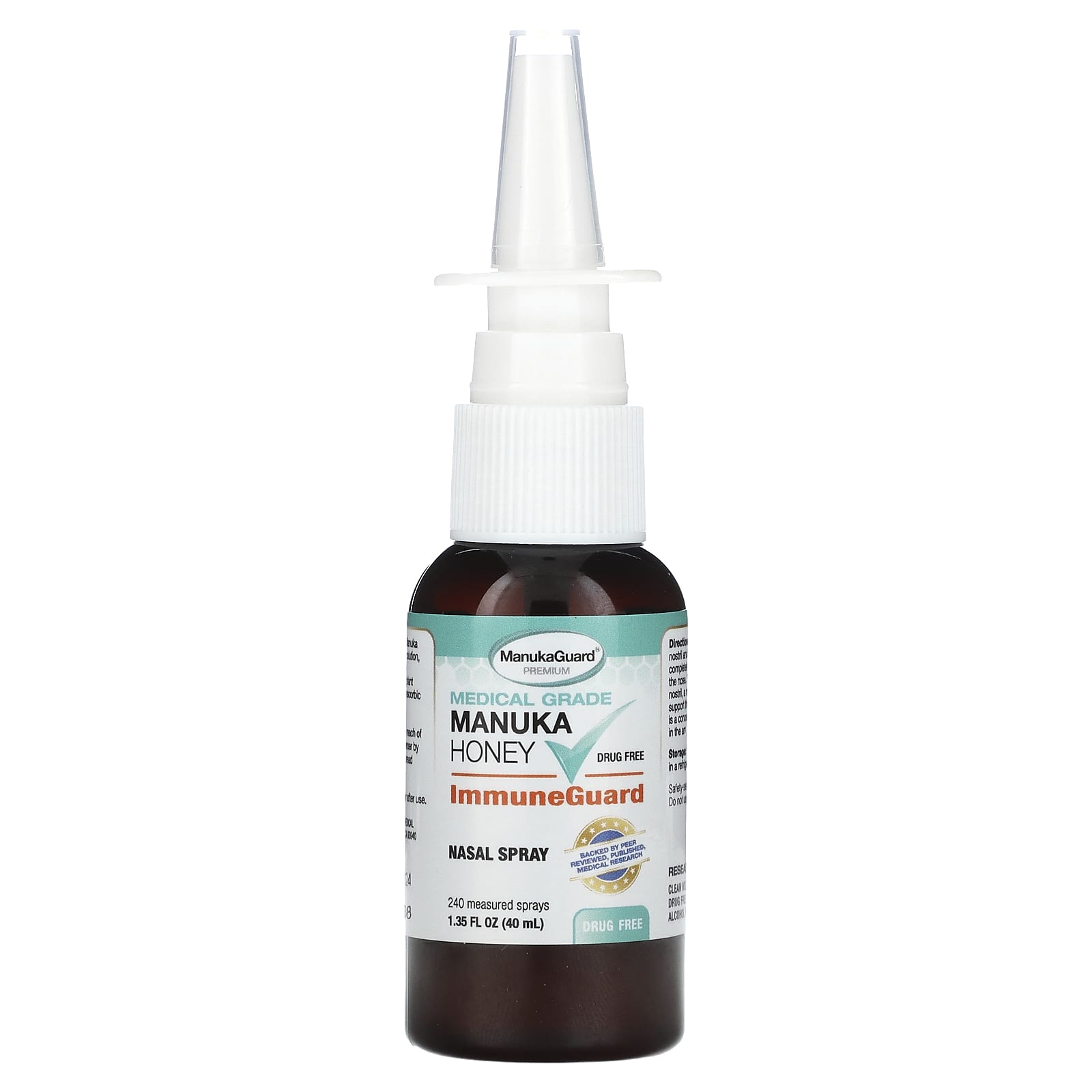 

Medical Grade Manuka Honey, Immune Guard Nasal Spray, 40 Ml (1.35 Fl Oz)