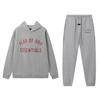 Sweatshirt and Sweatpants Set for Men Women, Fleece Lined Oversized Streetwear Tracksuit, Winter Warm Casual 2 Piece Outfit