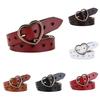 Womens Genuine Leather Fashion Belt With Heart Pattern And Pin Buckle For Versatile Style