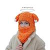 Winter Hat Cartoon Knitting Hat Cute Animal Ear Cosplay Hat Outdoor Sport Hat Woolen Caps Windproof Headwear Balaclava