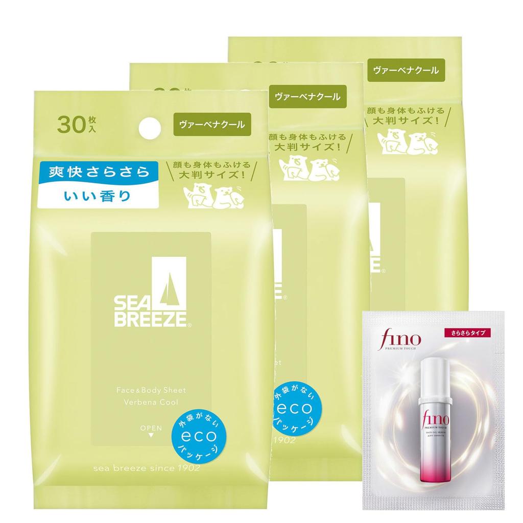 Seabreeze Seabreeze Face Body Sheet N Verbena 30 sheets x 3 packs Bonus Large Full Heat Protection [Bulk Purchase] & Cool, + Gift, Size, Body, Face,