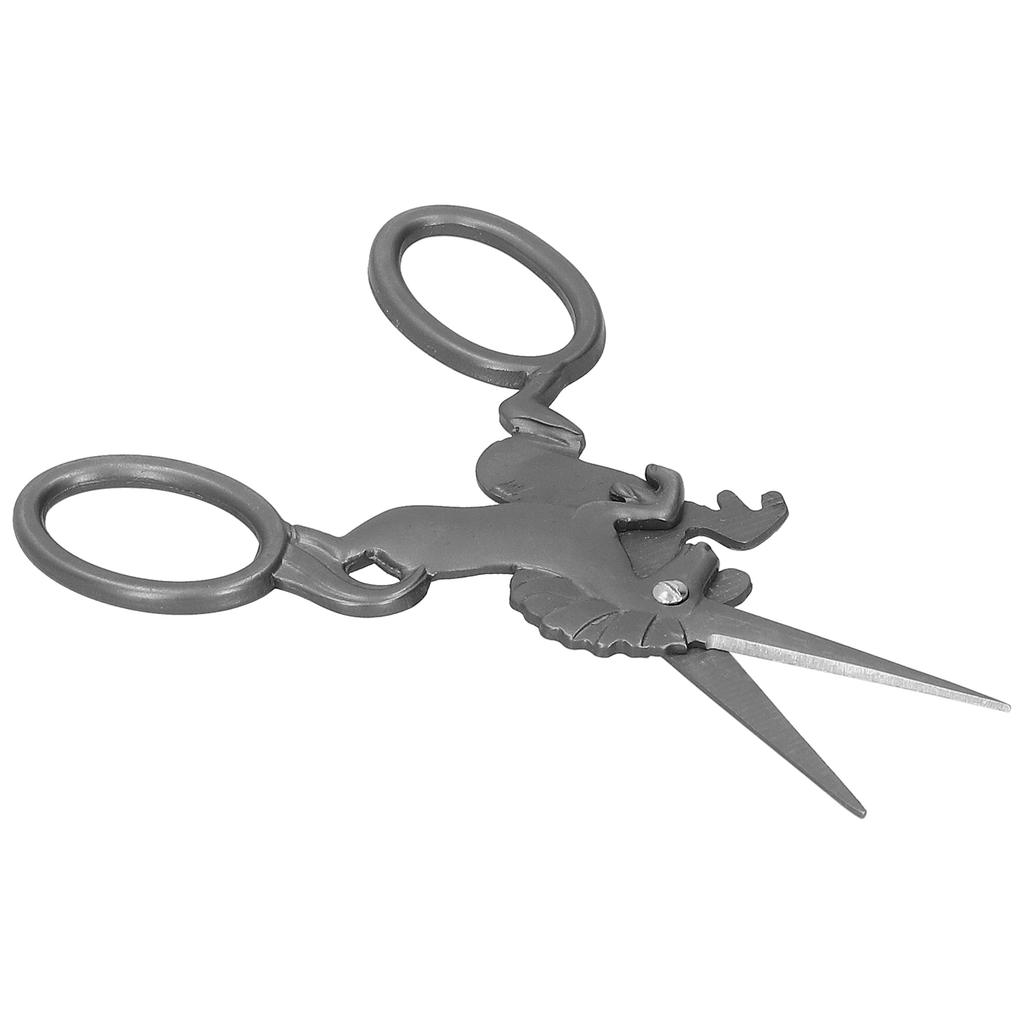 Sewing Work Scissors Retro Style DIY Embroidery Art Work Stainless Steel Craft CollectionGray