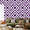 Casual Checkerboard Wallpaper White and Plum for Living Room and Bedroom 50x1000