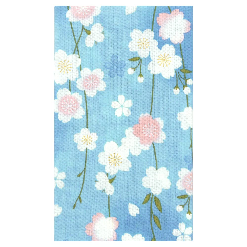 Хамамонийо Тэнугуи Чистый Плакучий Вишневый Синий (Тенугуи) - Цветы, синий