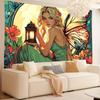 Colorful Glassstyle Fairy Digital Printing Polyester Wall Hanging Tapestry Decorative Living Room Bedrooms Background Gift