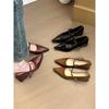Korean Oni! Korean Version of Pointed Toe with Thick Heel Single Shoes Women's Spring and Autumn Versatile Commuter Mary Jane Shoes