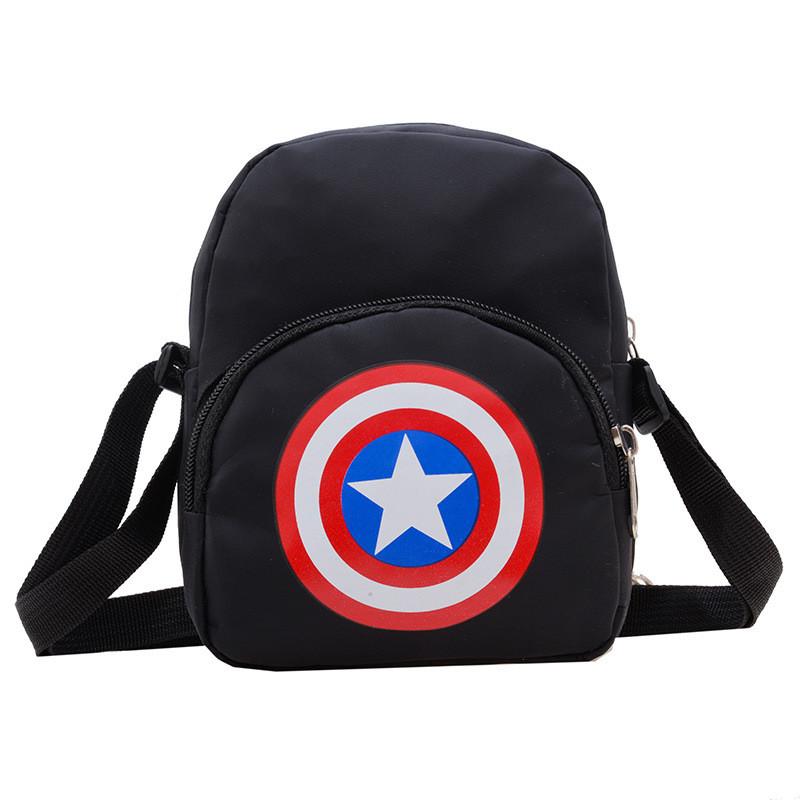 

Childrens Spiderman Lightweight Crossbody Bag With Animal Pattern Daily Play Black Captain America