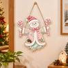 Wooden Christmas Hanging Ornaments 2D Flat Design Snowman Door Decoration  Christmas Party