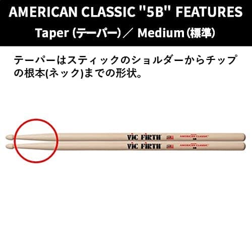 VIC FIRTH AMERICAN CLASSIC (Hickory) Drumsticks VIC-5B