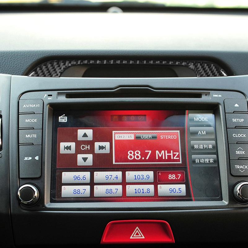 Real Carbon Fiber Car Accessories Center Console Decorative Cover Soft Sticker For Kia Sportage 2011 2012 2013 2014 2015 2016