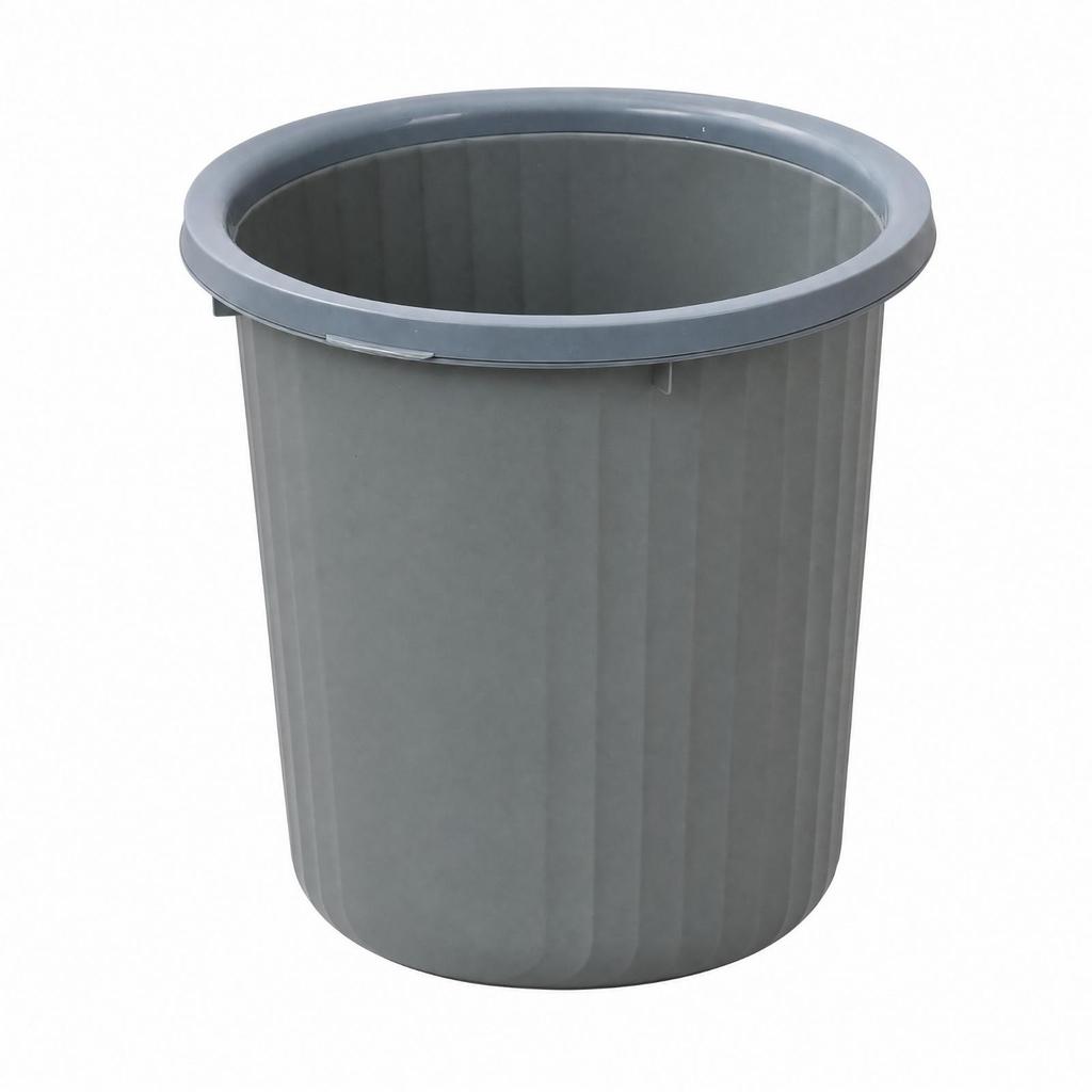 Wastebasket with Retaining Collar Modern Open-Top Waste Bin Low-Profile