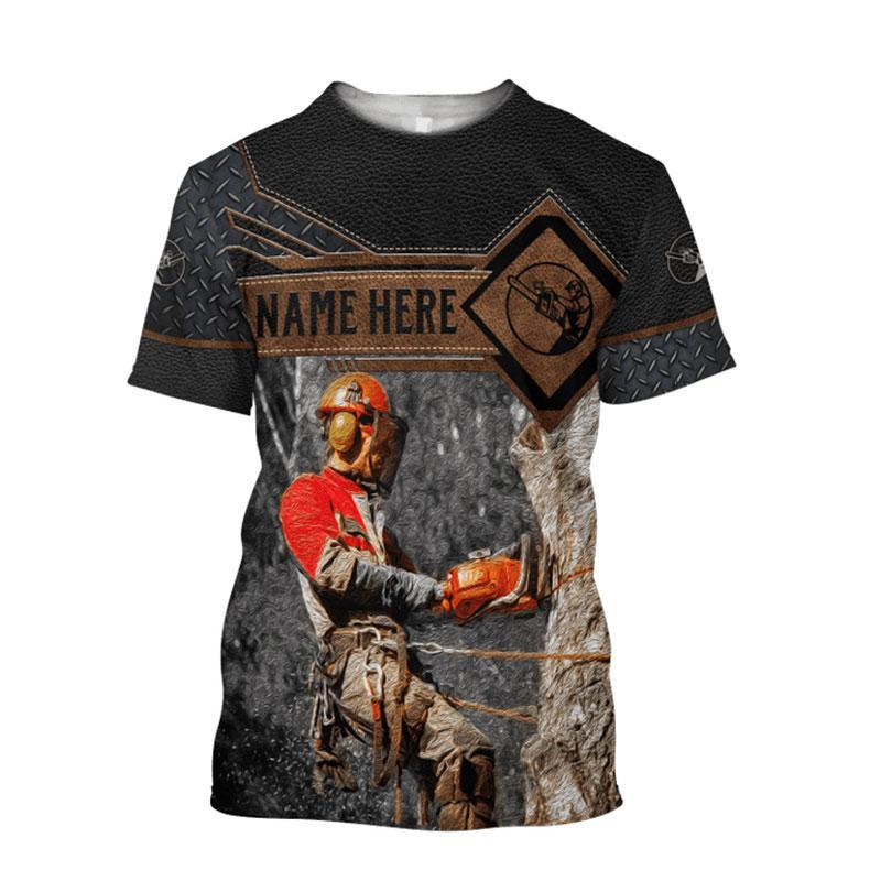 Camisetas Gráficas de Leñador Arborista de Moda Para Hombres Tendencia de Verano Manga Corta Camiseta Estampada en 3D Holgada Secado Rápido Ropa de Trabajo