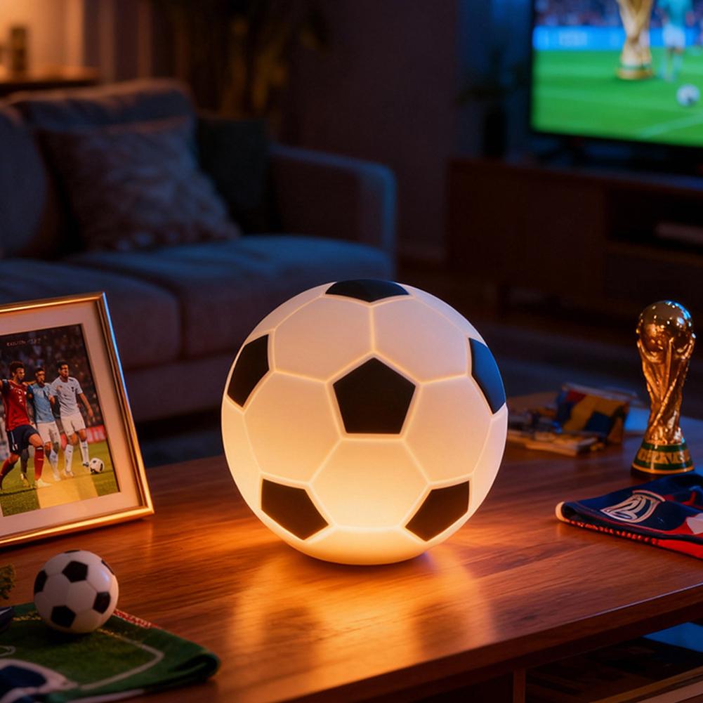 Cartoon Football Night Light Rechargeable Sleeping Night Lamp Dimmable Boys Bedside Lamp For Room Decoration Kids Gift