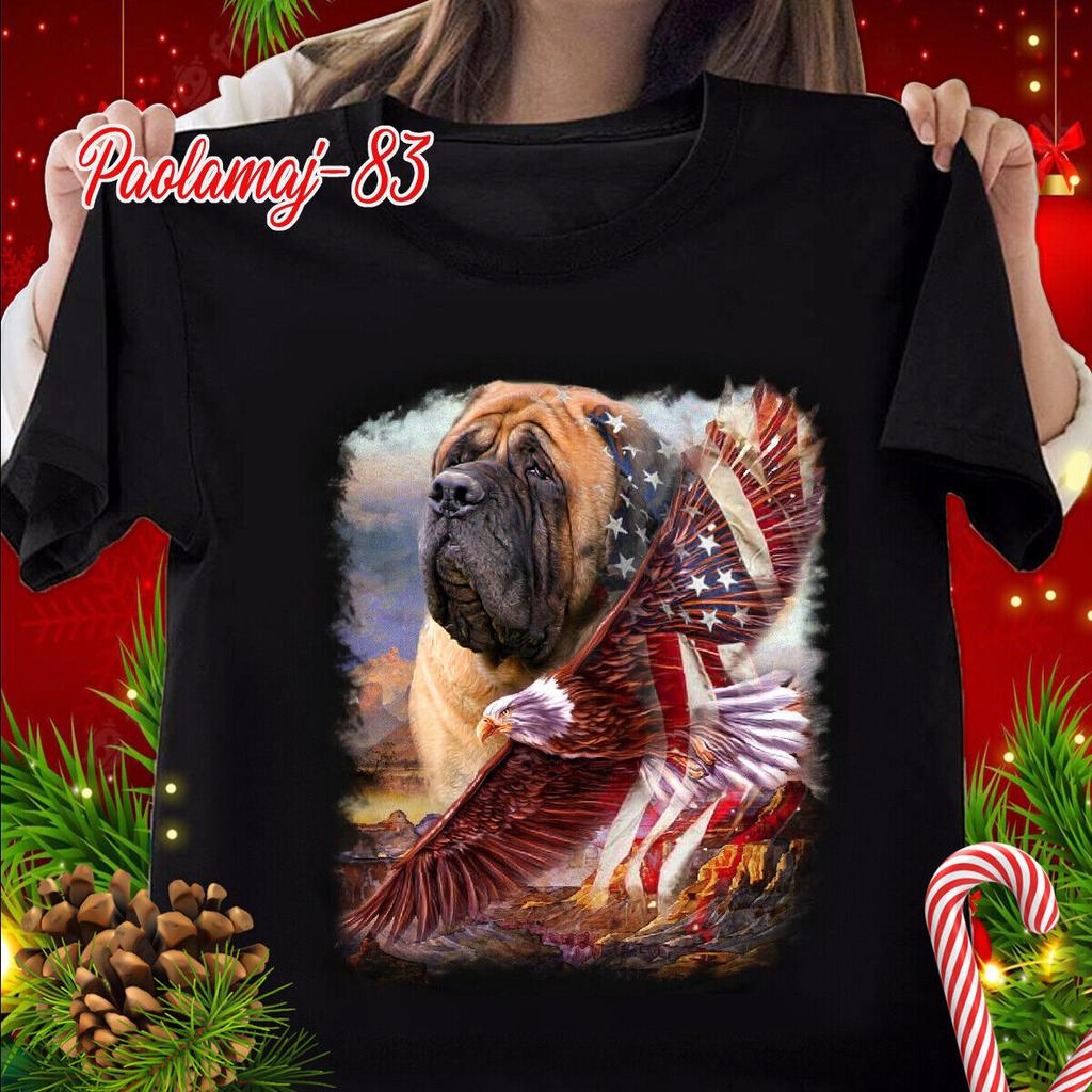 English Mastiff American Patriot For Mastiff Lover T-shirt S-4XL