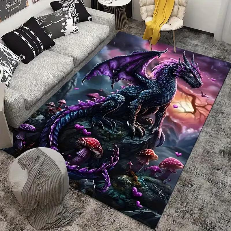 

Magic Dragon Floor Mat for Youth Room Suitable for Gaming Carpet Dragon Theme Decoration Bedroom Dormitory Living Room Carpet 40X60cm