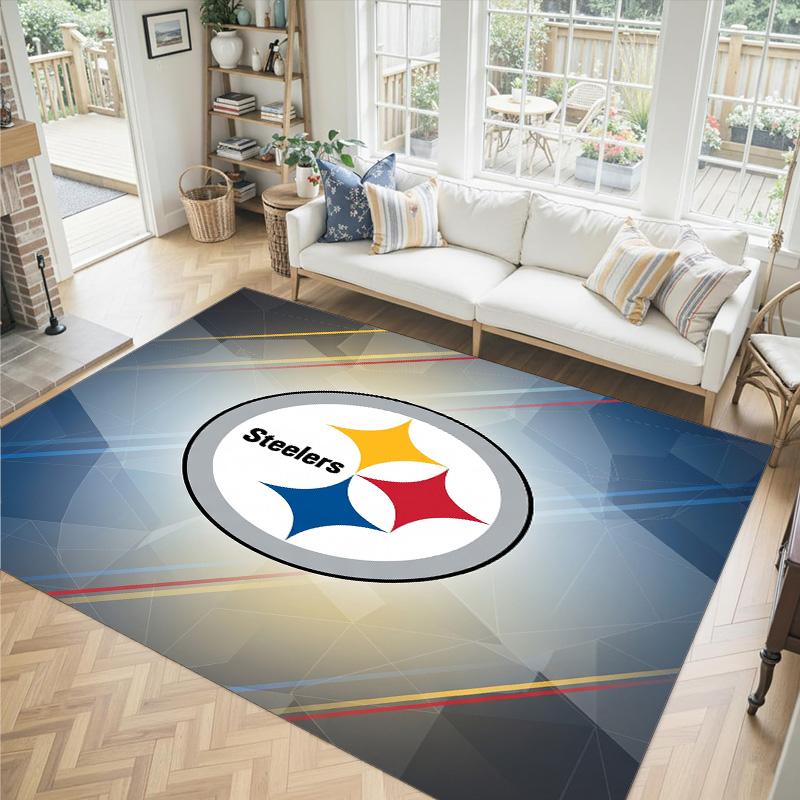 Tappeto in Cristallo di Velluto Design Pittsburgh Steelers Accogliente Non?Tappeto Stampato Antiscivolo per Camera da Letto Soggiorno Ingresso
