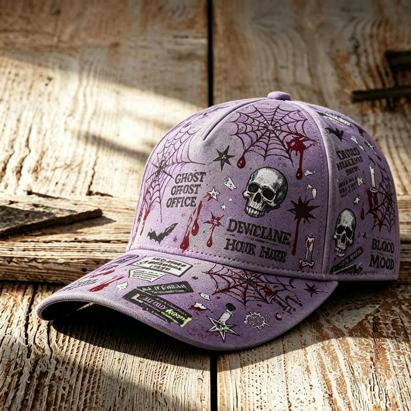 Gorra de Béisbol Estilo Callejero Americano Sombrero con Estampado de Halloween Sombrero Casual Diario para el Sol