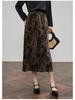 Amber flowing light dress casual retro printed velvet half skirt women's skirt straight tube skirt