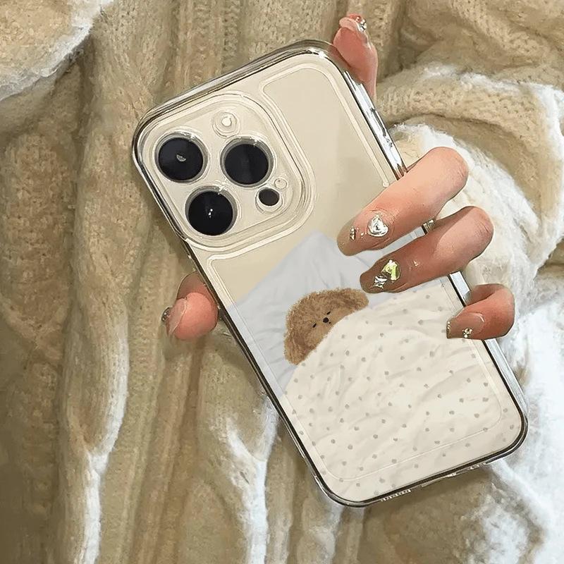 Cartoon sleeping cat and dog iPhone17Promax mobile phone case cute for Apple 16promax space case 15