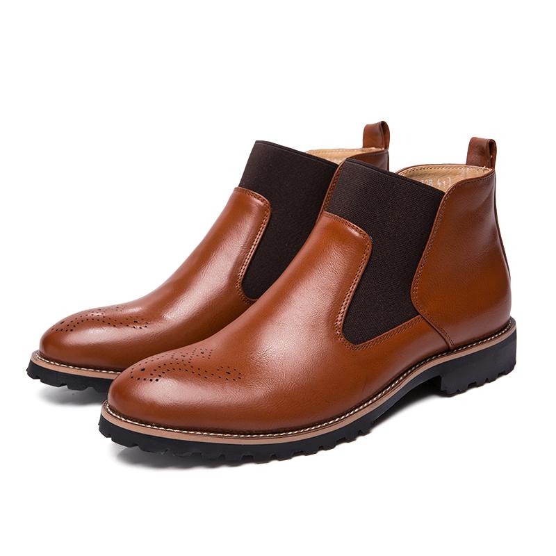 

Fashion Autumn Winter Business Men Ankle Boots European American Casual Light Comfortable Brand Chelsea Boots Social Boots Size 38-46 38 коричневий