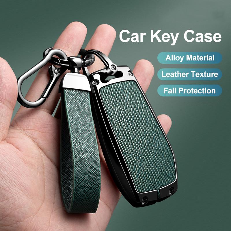 Zinc Alloy Leather Car Key Holder For Mercedes Benz A E C S Class E200 E400 E63 W213 S550 S560 C260 Glc Cle Cla Glb Gls Key Fob