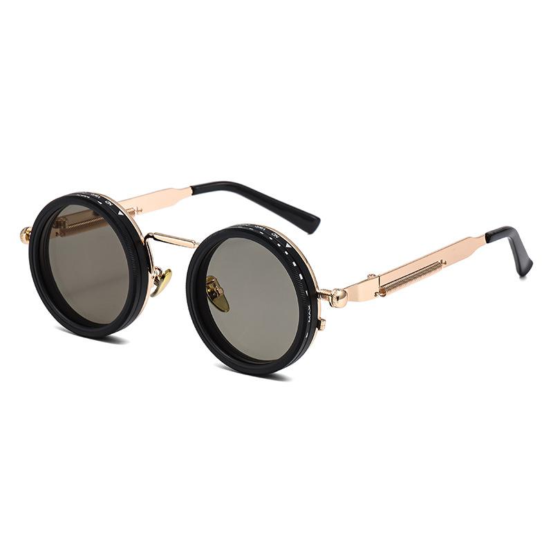 Vintage Round Steampunk Polarized Sunglasses For Men Women Outdoor Sport Shades -Level Adjustable Dimming Sun Glasses Uv400