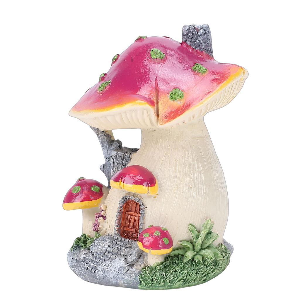 Mushroom House Miniature Decor Resin Statue Outdoor Lawn Garden Decoration Cute Ornament