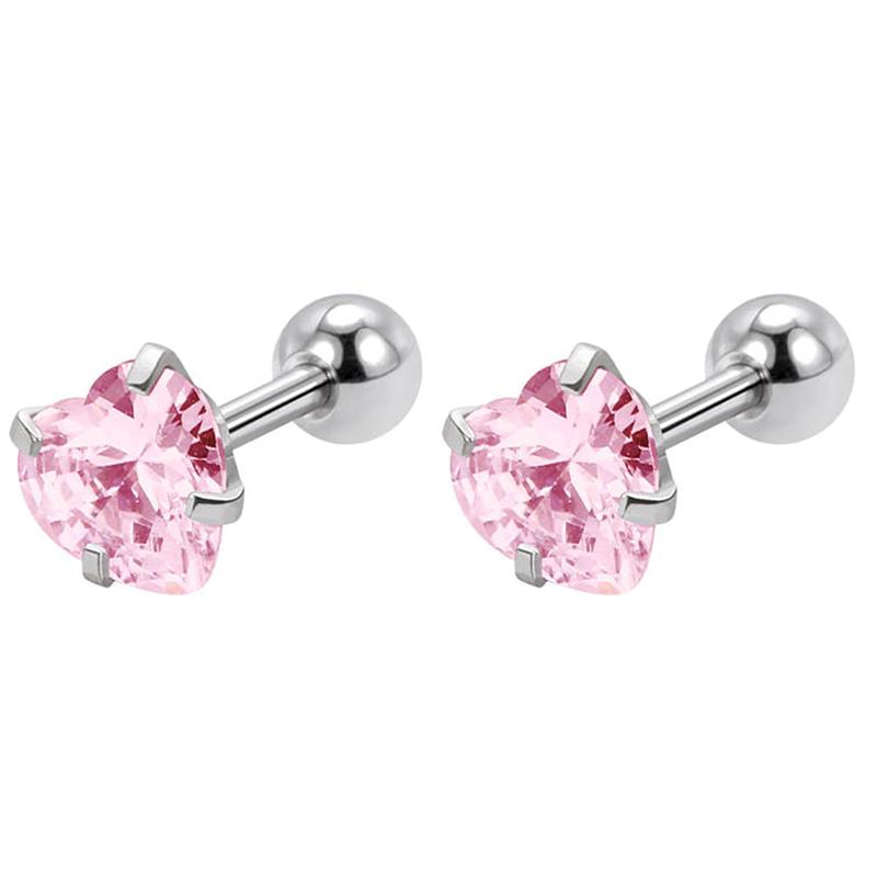 1 Pair 4Mm Multicolor  Stud Earrings For Women Ear Bone Nail Cartilage Ea