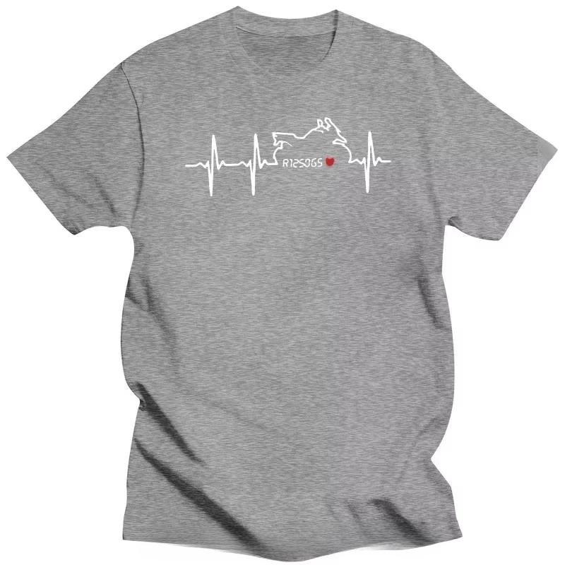 Fashion Tshirt R 1250 Gs Tuning Accessories TShirt Heartbeat Motorcycle Biker Meeting Motif Unisex ONeck Men Clothing