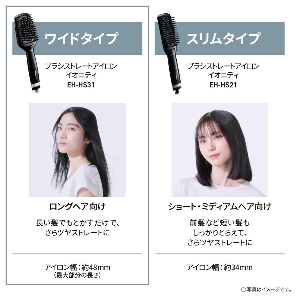 Panasonic Ionity Negative Ion Brush Iron, Straight, Black, EH-HS31-K, International Compatible