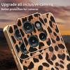 For Motorola Edge 50 5G Case Leopard Print PU Leather Coated PC + TPU Electroplating Phone Cover