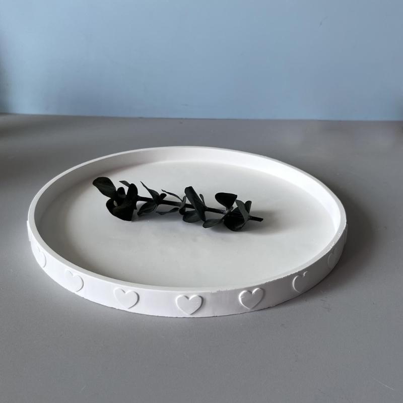 Resin Tray Mold Jewelry Tray Mold Silicone Coasters Mold Round Epoxy Mold for Casting Dish Storage Home Decors Art Craft