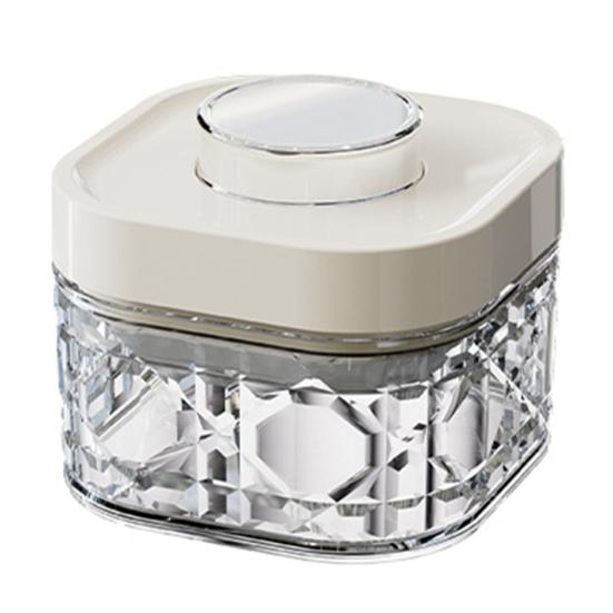 Vintage Airtight Storage Jar Clear Plastic Food Container with Pop Lid Stackable One Button Opening Kitchen Storage Organizer for Cereal Rice Flour