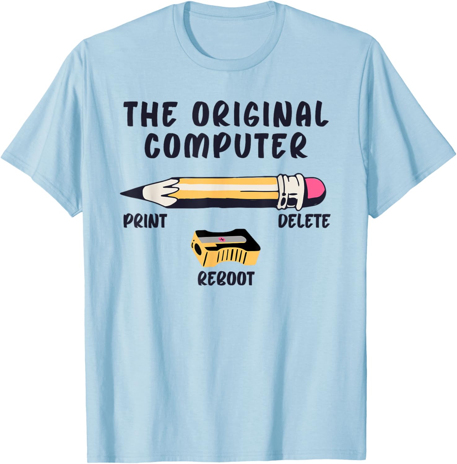 The Original Computer Sarcastic Funny IT Tech Print Delete TShirt Graphic Tee Men Funny IT Tech Short Sleeve TShirt S