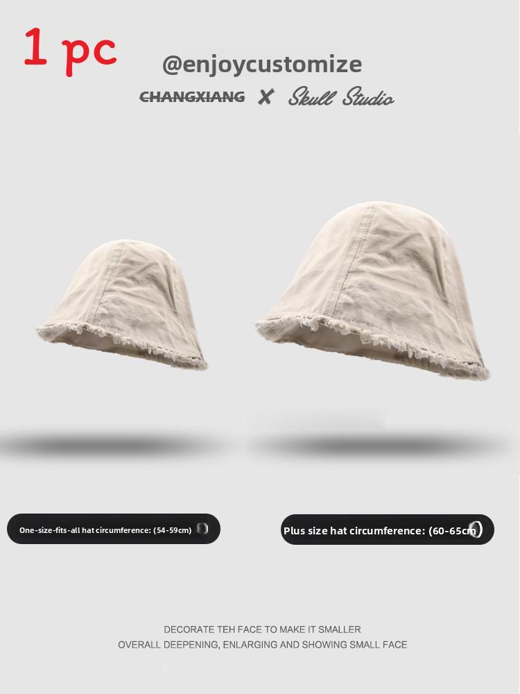 Fisherman Hat Large Size Cotton Sun Protection Wide Brim Summer Style For Casual Wear