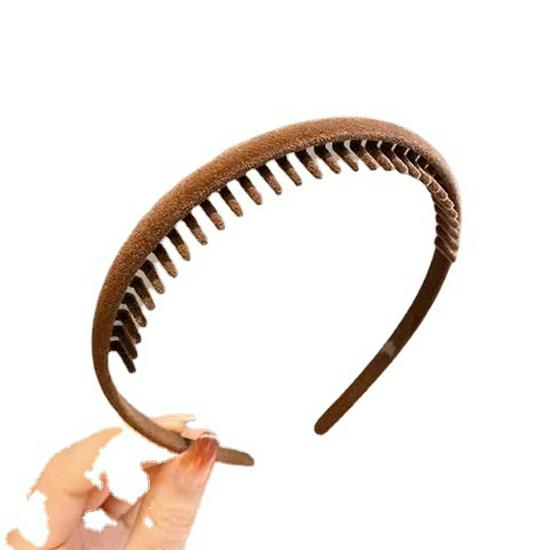 Velours Antislip Getande Hoofdband voor Vrouwen: Herfst/Winter Haarclip voor Gezichtswas, Pony Controle en Frizz Taming