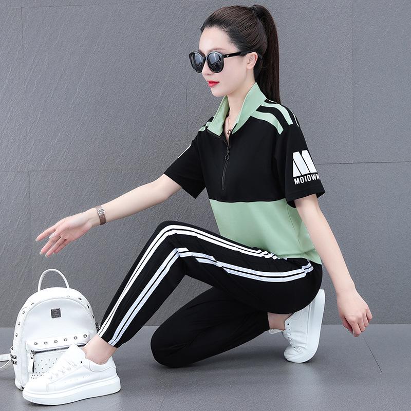 Damen Kurzarm Sportanzug: Stilvolles zweiteiliges Square Dance Outfit für Frühling/Sommer