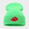 Autumn and Winter New Naruto Shippuden Auspicious Cloud Embroidery Knitted Hat for Men and Women Casual Versatile Personality Trend Warm Hat