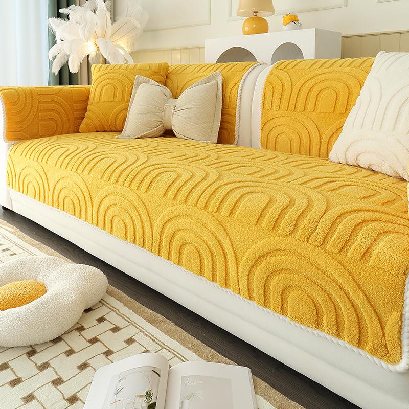 Plush Sofa Cushion, Thickened Plush Sofa Cover, Noble Consort Full Coverage Sofa Towel, Full Coverage Fabric, All Season Universal Seat Cushion