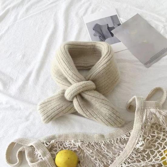 Baby Vinterskjerf Strikket Tykk Elastisk Myk Ensfarge Unisex Varm Kald Bestandig Anti-krympe Nakke Beskyttelse Barn Nakke Wrap