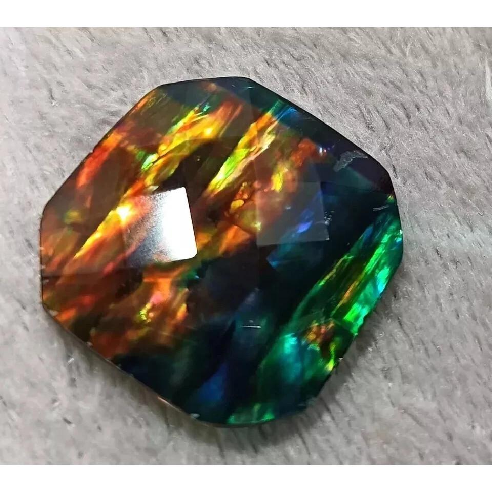 Natural Opal-Like Ammolite Doublet Organic 28+ Ct Stunning Certified Gemstone